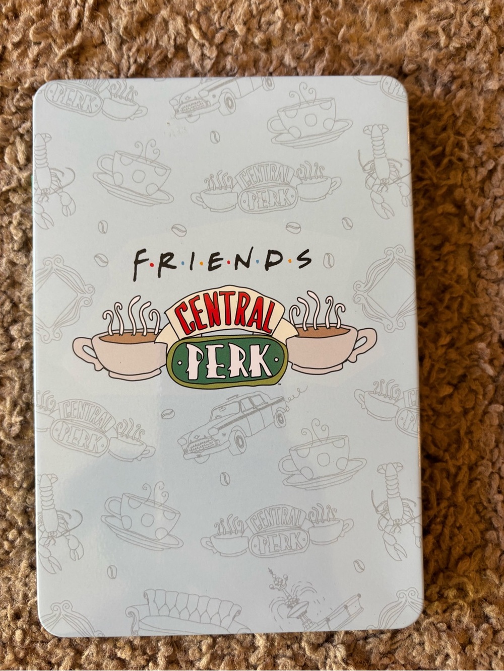 FRIENDS Central Perk Reusuable 
Metal Box w Sticky Notes.